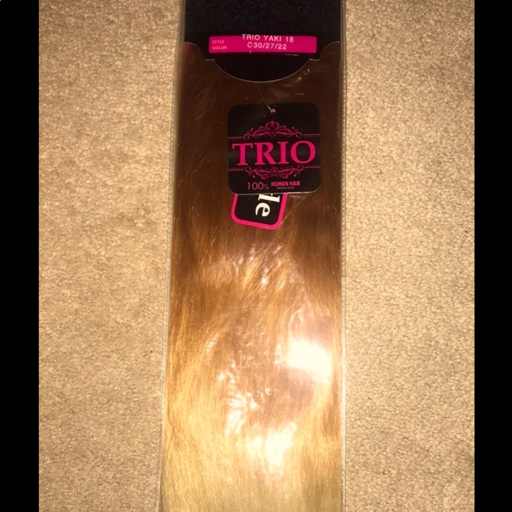 Human hair extensions 18 inch golden blonde